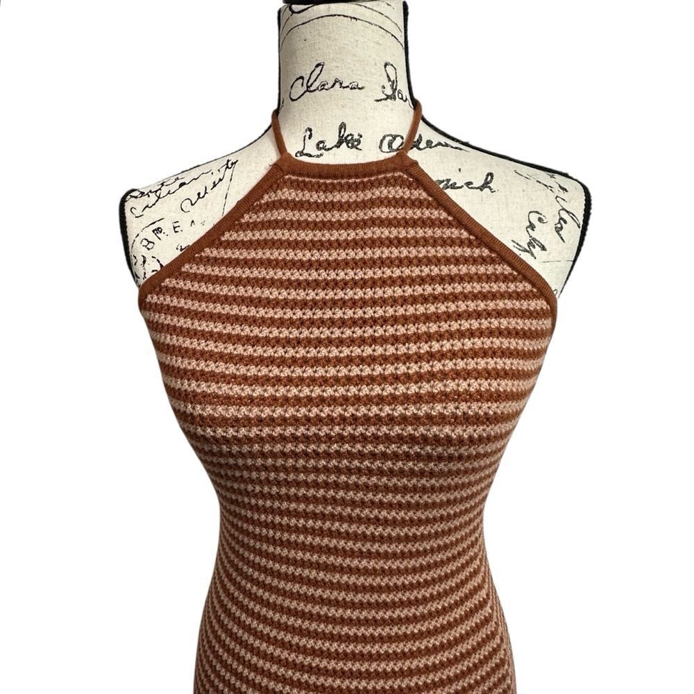 Ronny Kobo Clarice Strioed Knit Halter Dress, XS - Picture 3 of 9